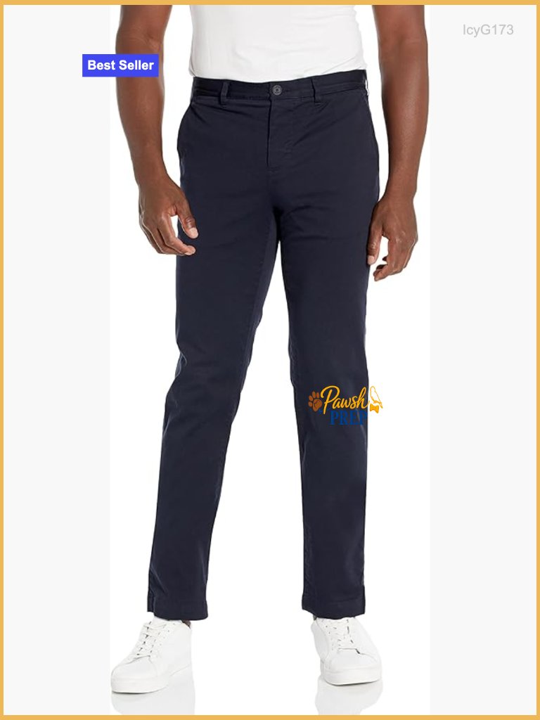 Slim Fit Solid Chino Pants - Mid Rise, Straight Leg, 5 Pockets